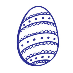 Easter egg with flower decorative pattern. Spring mood. Vector design element for Easter greeting card, poster, package design.