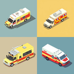 ambulance flat design Generative AI