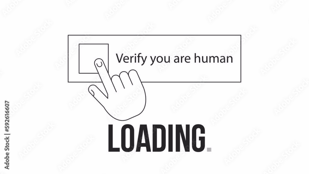 Fototapete human verify bw loader animation. i am not robot confirmation. flash message 4k video footage. isola