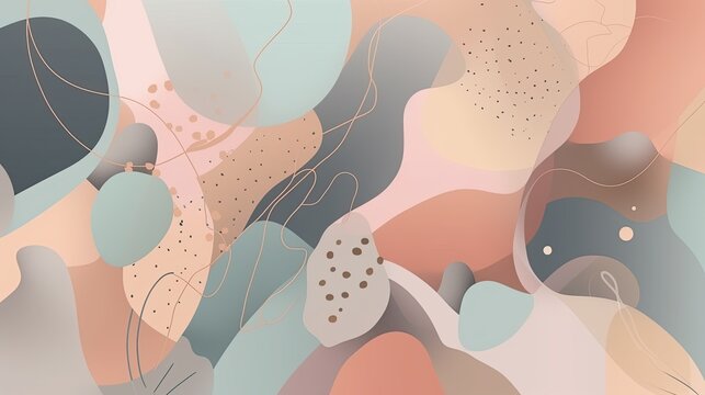 Shapes and a pastel color scheme for a serene feel created with generative AI technology