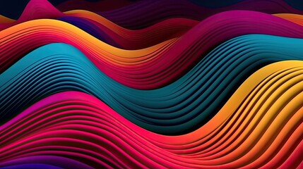 Wavy lines with a bright color scheme and a playful feel created with generative AI technology
