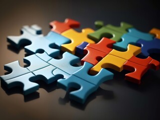 A set of interlocking puzzle pieces