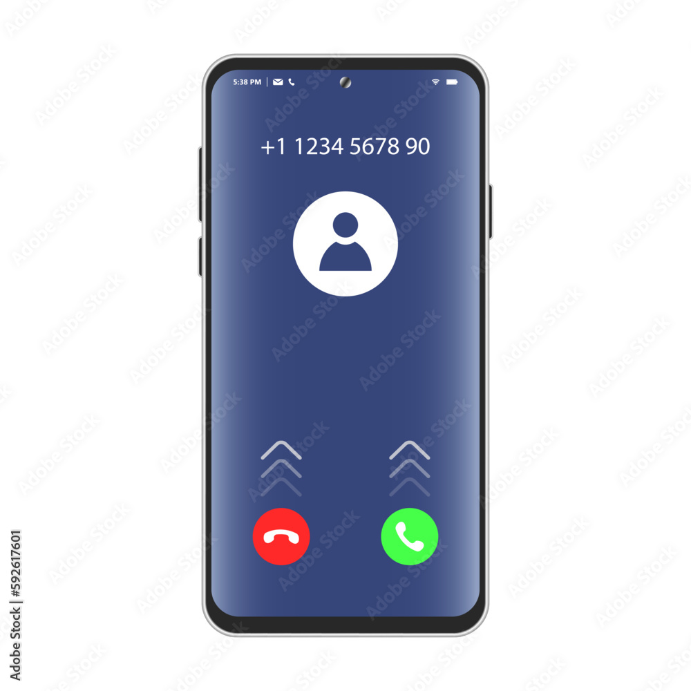 Poster calling screen smartphone user interface isolated vector illustration