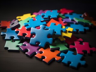 A set of interlocking puzzle pieces