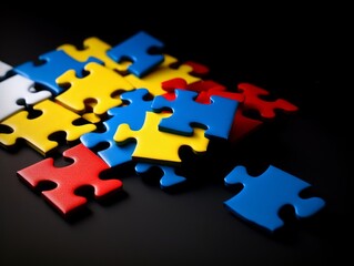 A set of interlocking puzzle pieces