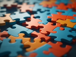 A set of interlocking puzzle pieces