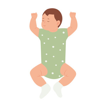 BBaby sleeping. Concept of newborn comfort sleep. Vector illustration isolated