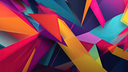 Abstract shapes with a vibrant color scheme and a geometric style created with generative AI technology