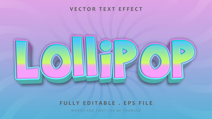 3d Colorful Sweet Editable Text Effect Design Template