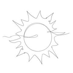 continuous line drawing sun shine illustration vector