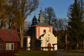 A rural church in the Niski Beskid in Poland.