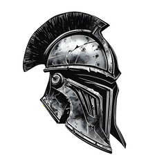 Fototapeta ancient Spartan helmet on transparent background, generative ai obraz