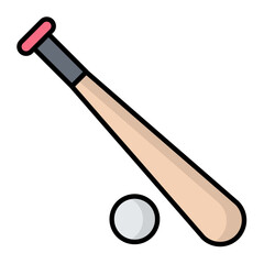 Baseball Line Color Icon