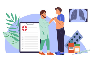 Medical Checkup Composition Illustration