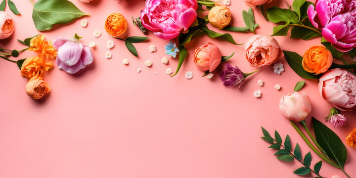 Muttertag Glückwunschkarte Liebe Geburtstag Vertrauen Blumenstrauß Pink Blumen Bouquet Valentinstag Muttertag Freundschaft Liebesbeweis Generative AI Digital Art Hintergrund Backdrop Background	
