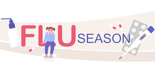 Sick Child Flat Banner