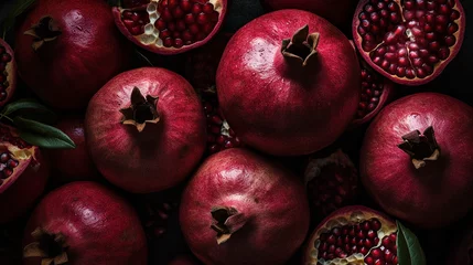 Foto auf Glas pomegranate fruit background © Lansk