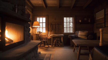 cosy cabin in the woods