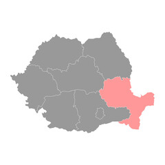 Sud Est development region map, region of Romania. Vector illustration.