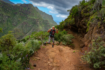 Female hiker hiking the Anaga national Park