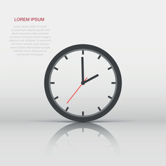Clock timer icon in flat style. Time sign illustration pictogram. Watch business concept.