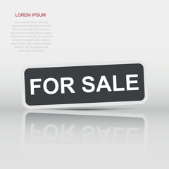For sale icon in flat style. Sell illustration pictogram. Market sign business concept.