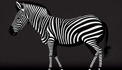 Fototapeta na wymiar Black and White Cute Zebra - Generative AI 