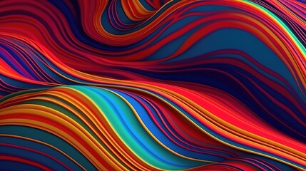 Wavy lines with bold colors and a hypnotic feel created with generative AI technology