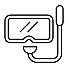 Diving Mask Thin Line Icon