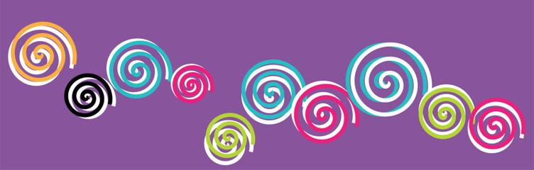 Birthday party background with colorful spirals