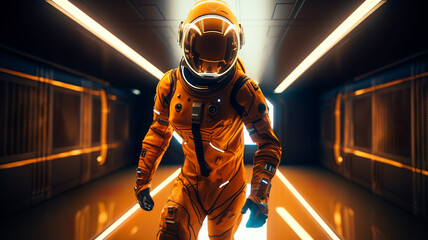 An astronaut on the Mars space station, Generative AI