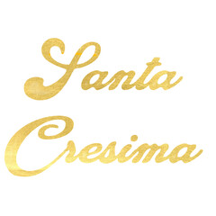 Obraz na płótnie Canvas Santa Cresima - Holy Confirmation written in Italian - gold color - ideal for posters, e-mails, presentations, placards, banners, postcards, tickets, logos, engravings, slides, tags, books, banners