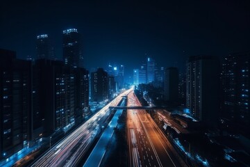 Fototapeta premium traffic at night made with generative ai