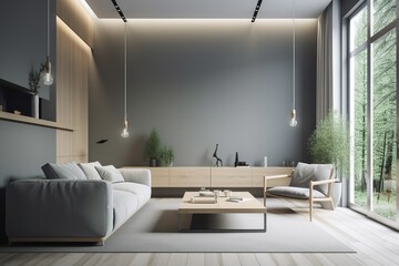 a minimal design of living room interior