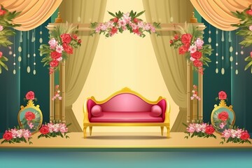 wedding stage decoration with sofa