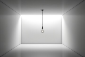 empty room with light hanging in middle