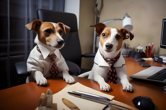 Jack Russell terriers at work