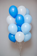 white and blue balloons