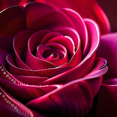 Nahaufnahme einer Rose mit schwarzem Hintergrund - KI generiert