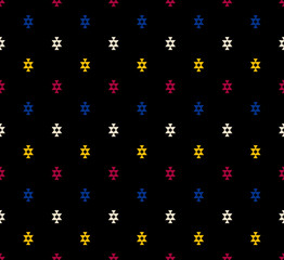 Fototapeta na wymiar Hexagon tiles seamless pattern. Grunge texture. Ethnic and tribal motifs. Handmade. Patchwork print. Vector illustration.