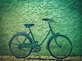 Pixelated Mint Bicycle with Artistic Flair (AI Generated)