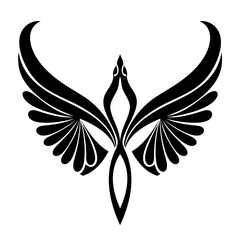 Symbol of bird. Eagle for your design.  Decortion for card design. Abstract sign for mug,t-shirt,phone case. Ideal for printing, posters, textiles.