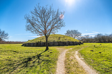 Obraz premium Bronze age burial mound Groenhoej in Horsens in Denmark