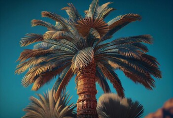 Fototapeta na wymiar Palm Tree in 3d. Generative AI