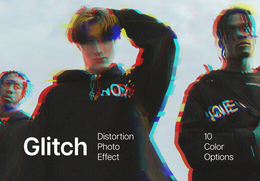 Brisk Glitch Photo Effect Mockup
