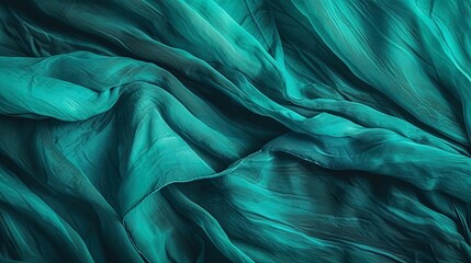 Green turquoise teal blue abstract texture background. Color gradient. Colorful matte background with space for design. Toned canvas fabric. Web banner. Wide. Long. Panoramic