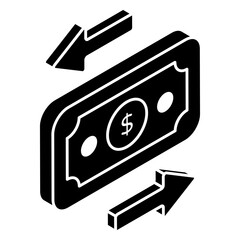 Creative design icon of money transfer 