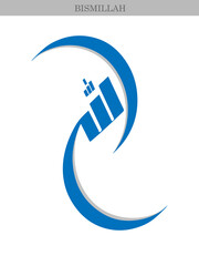 Fototapeta premium Allah Calligraphy Painting Art In Color and White Background