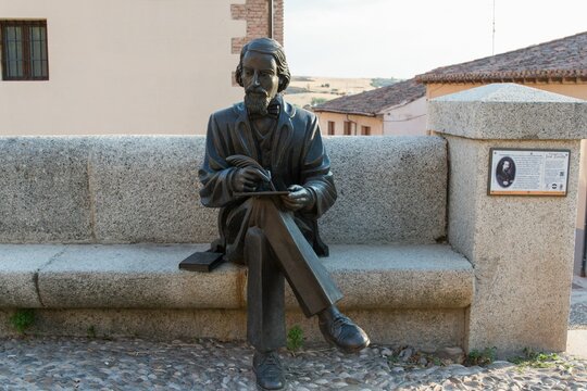 Monument to the Poet Jose Zorrilla in Lerma, Burgos, Spain