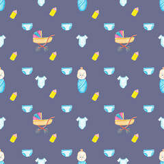 Watercolour pattern, boys' print